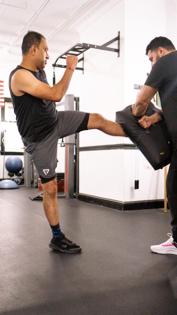 a man doing cardio at Turbo Personal Training Studio